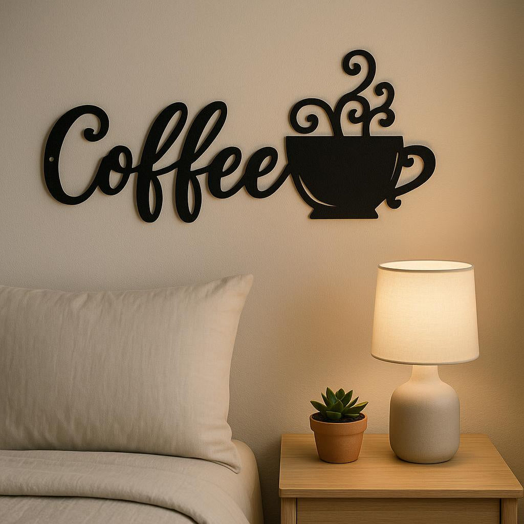 Coffee Metal Wall Decor Sign,Iron Art Silhouette Mug,Upgrade Your Wall Aesthetic